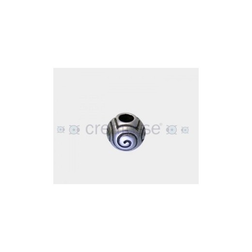 BOLA ZAMAK FANTASIA 9MM TALADRO 3MM PLATA VIEJA
