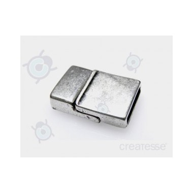 CIERRE ZAMAK PLANO MAGNETICO 12X2MM PLATA VIEJA