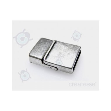 CIERRE ZAMAK PLANO MAGNETICO 12X2MM PLATA VIEJA