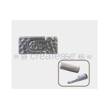 CIERRE ZAMAK MAGNETICO PLANO MARTILLEADO ID 10X2MM PLATA VIE