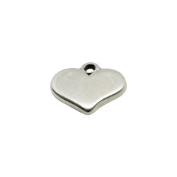 COLGANTE ZAMAK CORAZON PLANO 11X8MM PLATA VIEJA