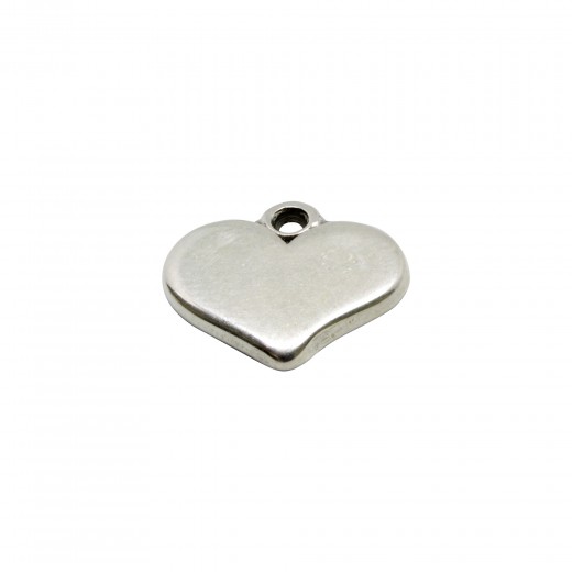 COLGANTE ZAMAK CORAZON PLANO 11X8MM PLATA VIEJA