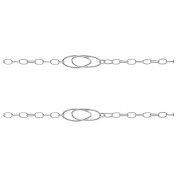 Cadena fantasía eslabones ovalados plata 925ml- 10cm