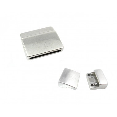 CIERRE ZAMAK MAGNETICO CURVO (ID 20X02MM) PLATA VIEJA