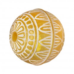 ACRILICO ISTAMBUL BOLA 24MM BLANCO-ORO (ID 3MM)