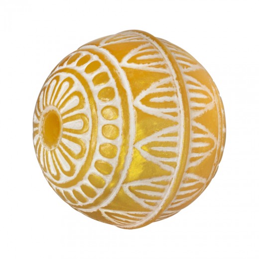 ACRILICO ISTAMBUL BOLA 24MM BLANCO-ORO (ID 3MM)