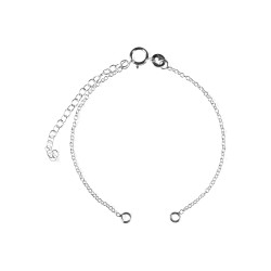 PULSERA PARA CENTRO CON CADENILLA ALARGADORA PLATA