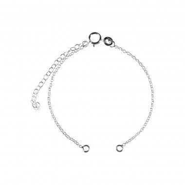 PULSERA PARA CENTRO CON CADENILLA ALARGADORA PLATA