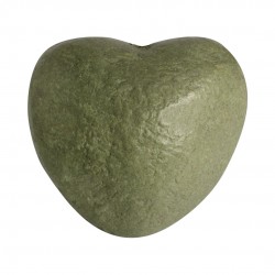 CORAZON MADERA ECOLOGICA FILIPINA 37X34MM (ID 3MM) VERDE METALIZADO