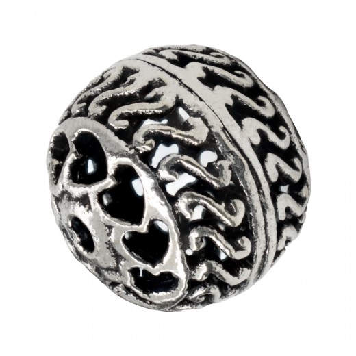 BOLA FILIGRANA METAL ESTILO BALI 16MM PLATA VIEJA