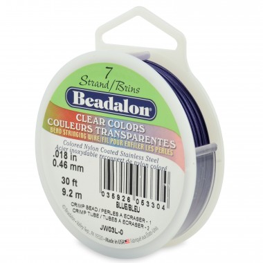 CORDON ACERO 7-018 AZUL METALICO (0,46MM) 9,2M BEADALON CARRETE