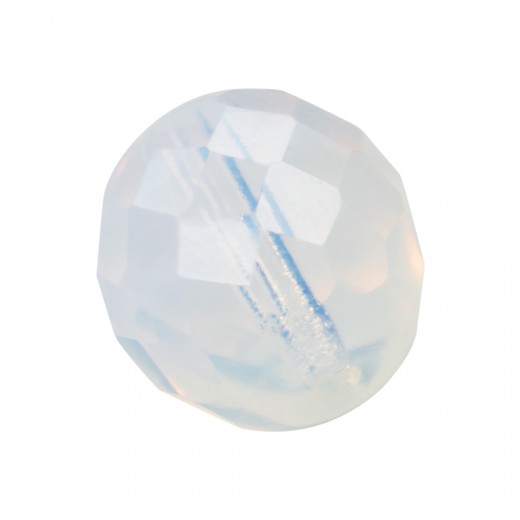 BOLA FACETADA 12 MM 0100 WHITE OPAL