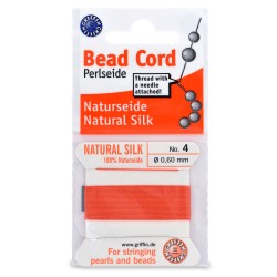 HILO DE SEDA COLOR CORAL PARA ENFILAR CON AGUJA
