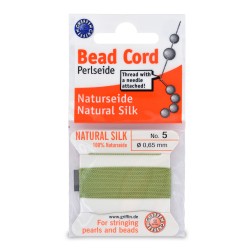 HILO DE SEDA VERDE JADE PARA ENFILAR CON AGUJA