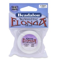 CORDON ELASTICO SILICONA ELONGA 0,7MM TRANSPARENTE 25 METROS