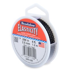 CADENA SILICONA ELASTICITY 2,5MM 1,20 METROS NEGRA