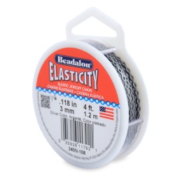 CADENA SILICONA ELASTICITY 3MM 1,20 METRIS GRIS