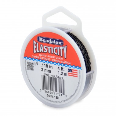 CARRETE HILO SILICONA ELASTICITY 3MM 1,20 METROS NEGRO