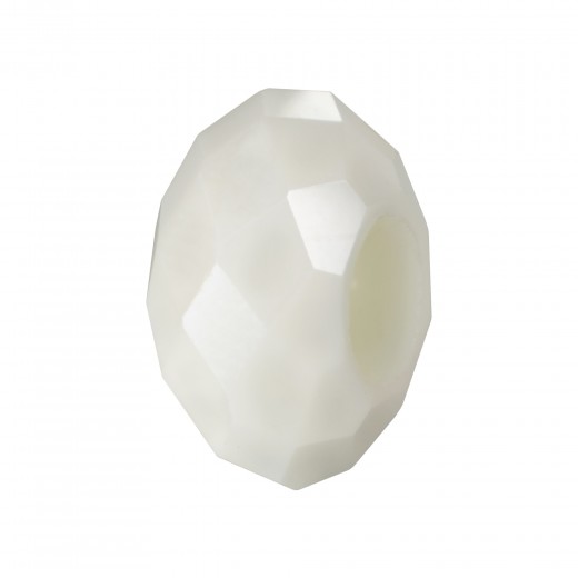 RONDELLA CRISTAL FACETADA 8X10MM TALADRO 3MM WHITE ALABASTER
