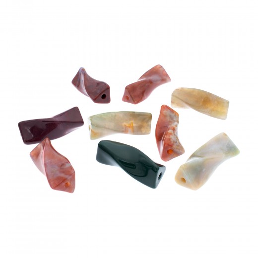AGATA INDIA CILINDRO ONDULADO 25X11MM (UNIDAD)