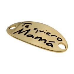 CHAPA 38X20 2T 4MM TE QUIERO MAMA DORADO BRILLANTE