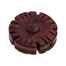 JASPE ROJO FLOR GRABADO 16MM - 4 UNIDADES