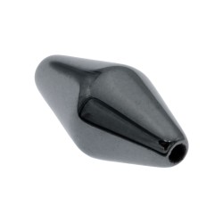 HEMATITE DOBLE CONO 16X8MM TALADRO 1MM - 4 UNIDADES