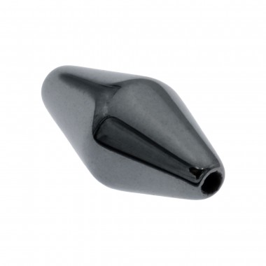 HEMATITE DOBLE CONO 16X8MM TALADRO 1MM