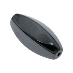 HEMATITE HUSO 6 FACETAS 16X8MM TALADRO 1MM- 5 UNIDADES