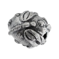 PASADOR CCB OLIVA GRABADA MERCURY 28X18MM PLATA VIEJA
