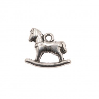 COLGANTE CCB CABALLO BALANCIN 20X16MM PLATA VIEJA