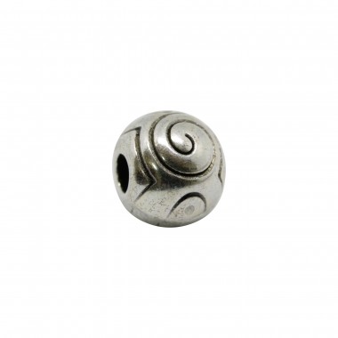 BOLA ZAMAK FANTASIA 9MM TALADRO 3MM PLATA VIEJA