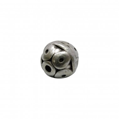 BOLA ZAMAK BALI-STYLE 10MM (ID 2MM) PLATA VIEJA