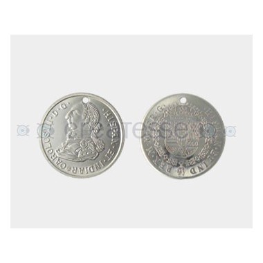 MONEDA ACERO 1 TALADRO 24MM CARLOS III