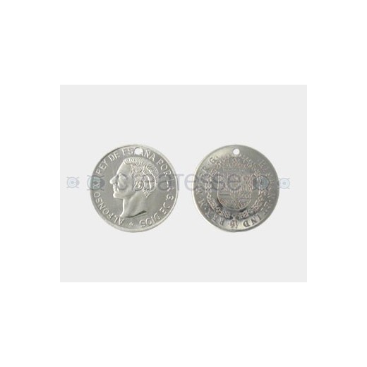 MONEDA ACERO 1 TALADRO 24MM ALFONSO II