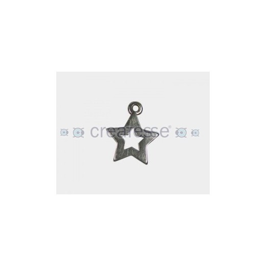 COLGANTE ZAMAK ESTRELLA HUECA 20MM PLATA VIEJA