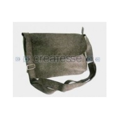 FIELTRO BOLSO BANDOLERA AJUSTABLE CREMALLERA Y CLIP MARRON