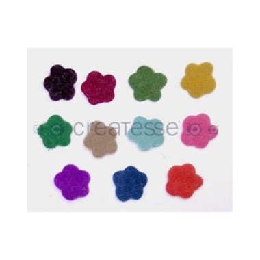 PACK FIELTRO FLORES 20MM COLORES SURTIDOS - 12 UNIDADES