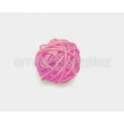 BOLA RAFIA OVILLO TRENZADO 30MM ROSA