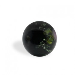 CRISTAL BOLA 14MM (ID 1,5MM) BASE PLATA Y FLORES NEGRA