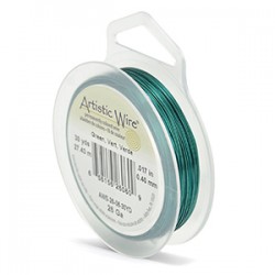 ARTISTIC WIRE GALGA 26 (0,40 MM)-27,43M VERDE DE METAL