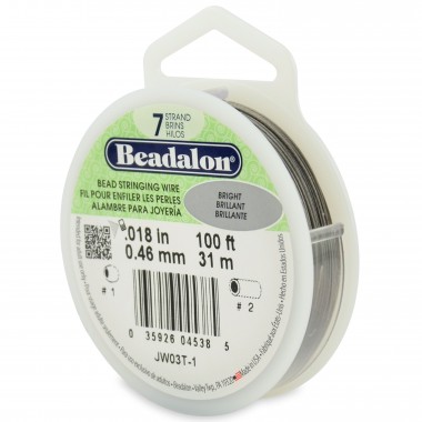 CORDON ACERO 7-018 BRILLANTE (0,46MM) 9,2M BEADALON CARRETE