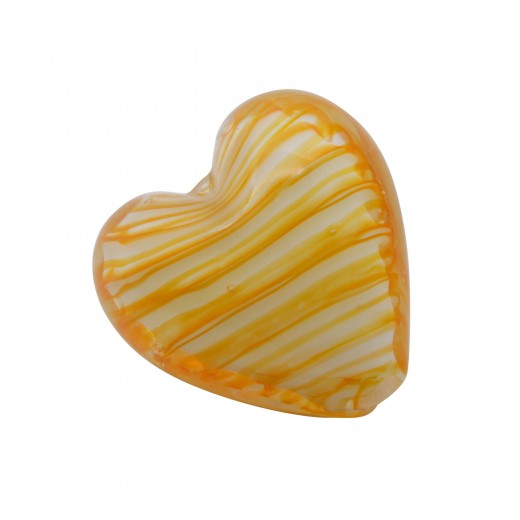 CRISTAL WAVED STRIPES CORAZON 18MM MELOCOTON BLANCO(ID 1MM)