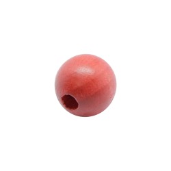 BOLA MADERA 12MM ROJA (ID 3MM)